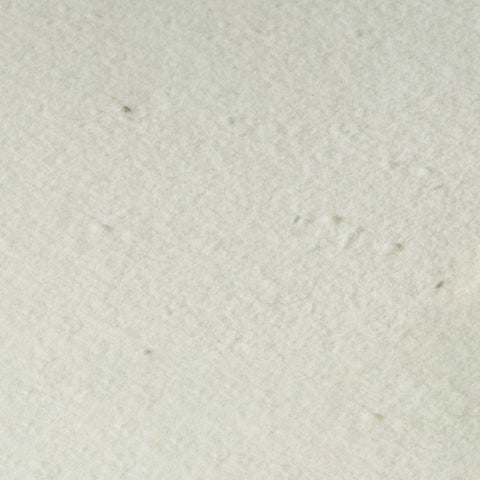 A closeup of light yellow deckle edge hand made paper embedded with wildflower seeds